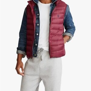 Polo Ralph Lauren Men's Packable Down Vest Aviator
Red burgundy Size M